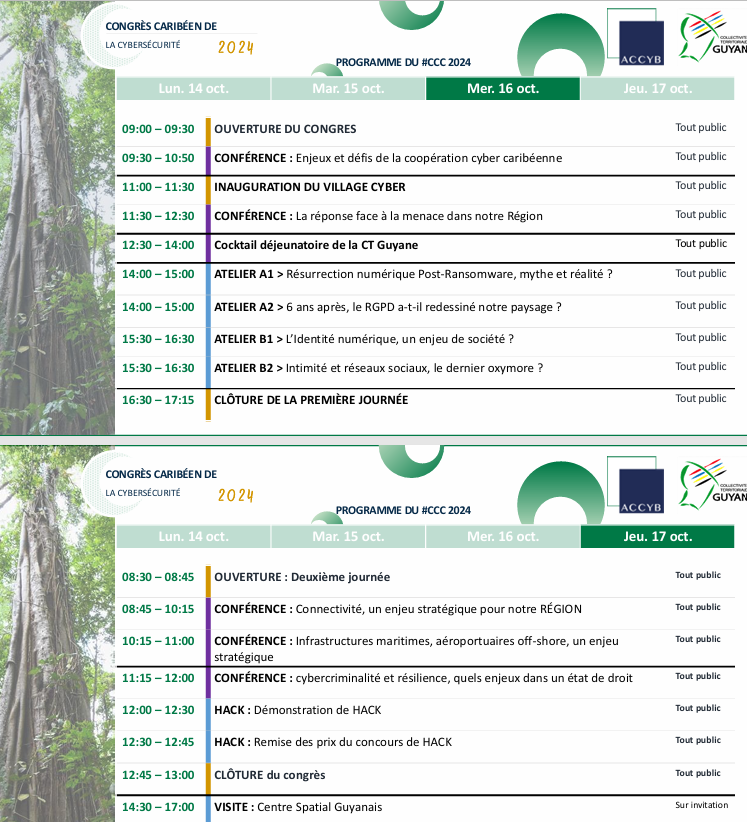 Programme du Congrès Caribéen de la Cybersécurité 2024